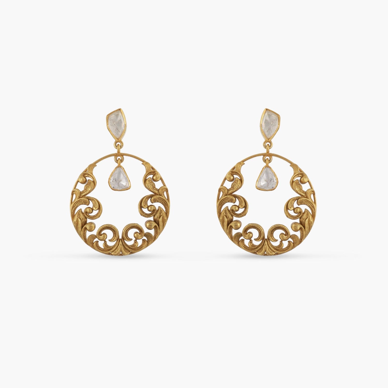 1/2 Carat Cognac Diamond Stud Earrings in Palladium - EC Design Jewelry